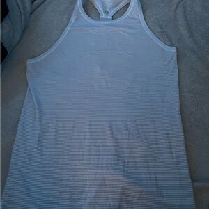 Lululemon Athletica Light Blue Striped Racerback Tank